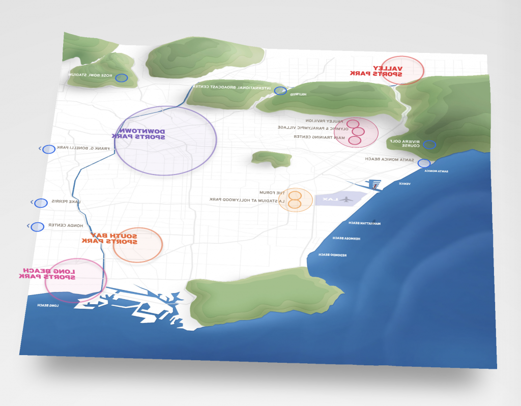 2028年洛杉矶奥运会场馆地图